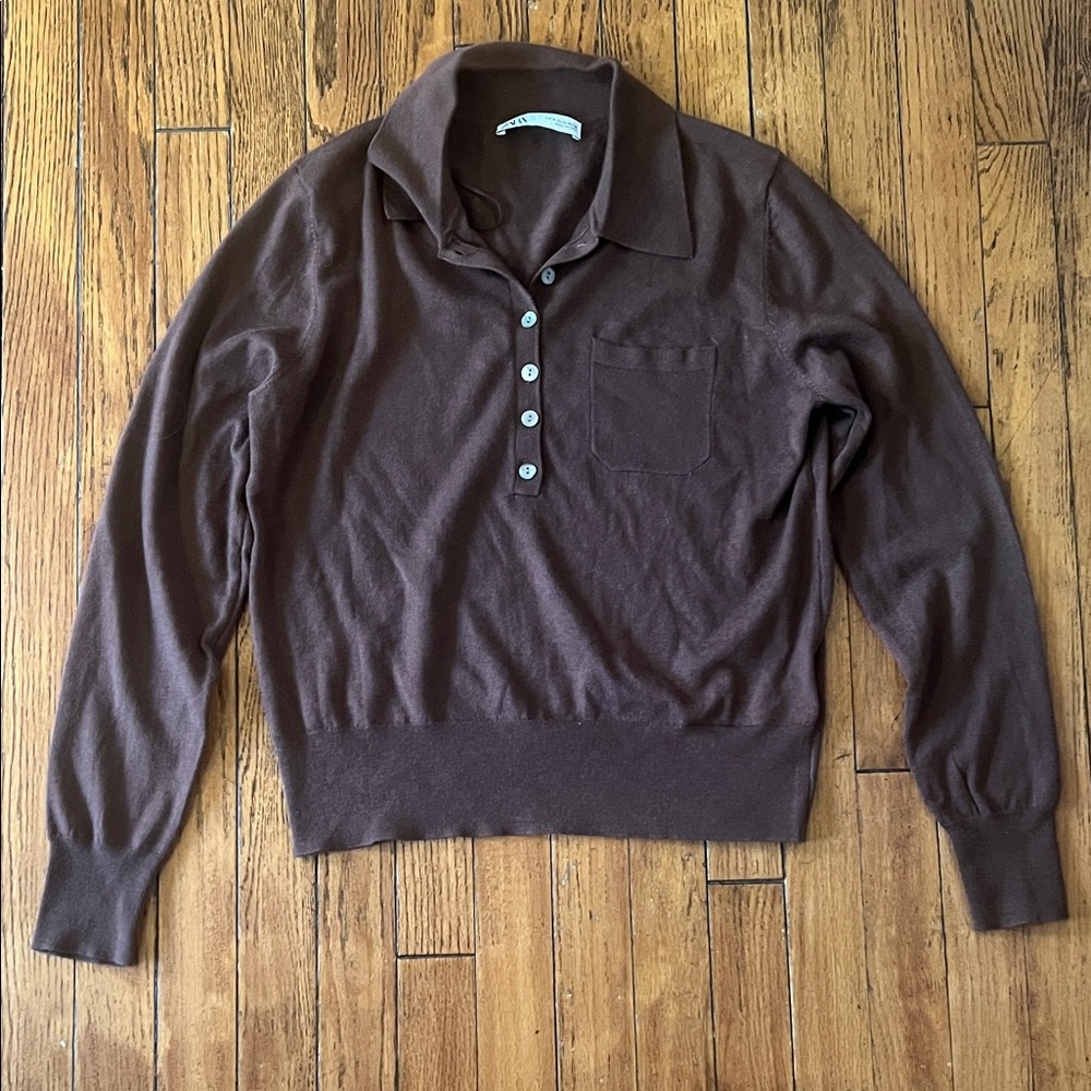 Zara Chocolate Knit Top